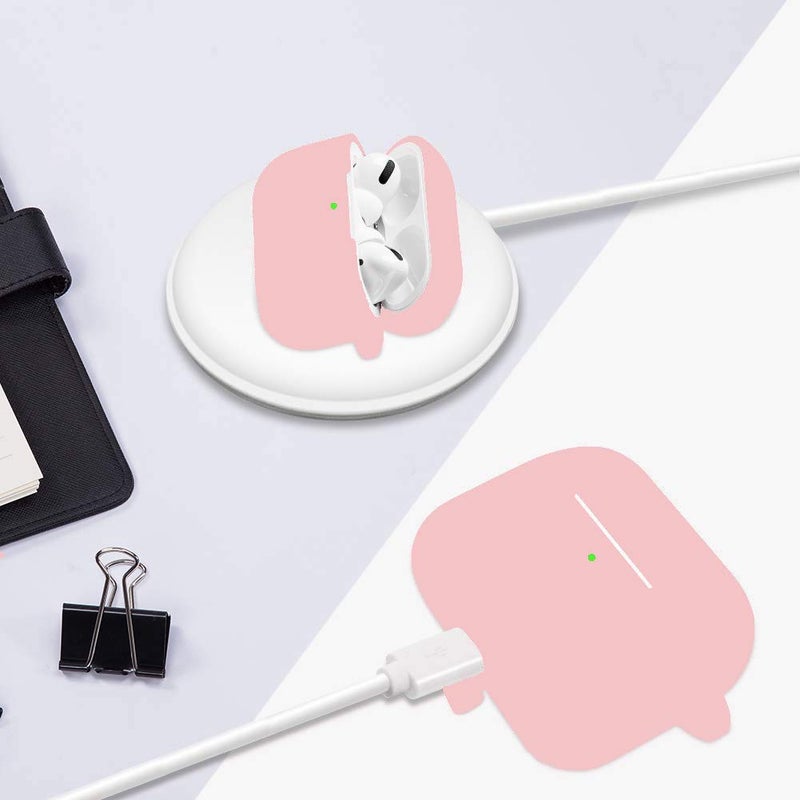 Cypher.V Protective Case Cover for Airpods Pro Charging Case, Upgraded Air Pods Silicone Case Skin with Soft Cute Ball Pom Pom Keychain Kit (A, Pink) - Image 5